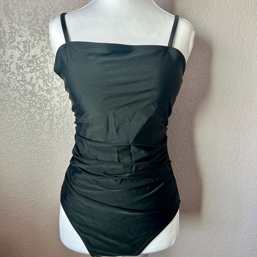 Black Ruched Spaghetti Strap Women’s Top